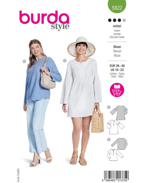 Blousepatroon - Burda 5822