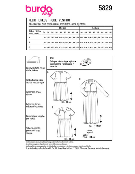 Jurkpatroon - Burda 5829