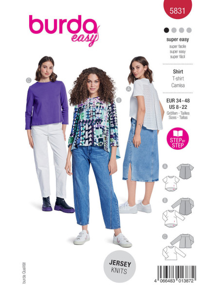 T-shirt patroon - Burda 5831