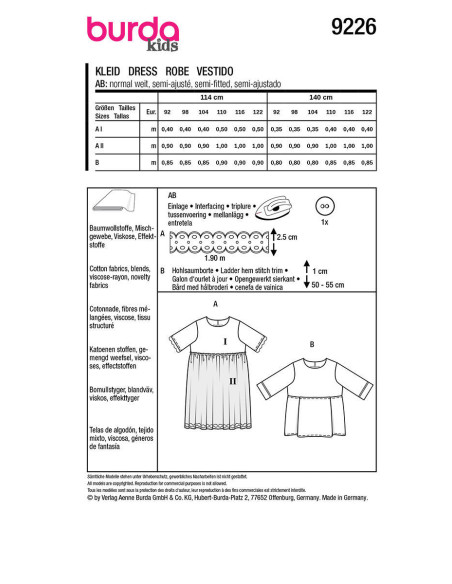 Jurk en top patroon - Burda 9226