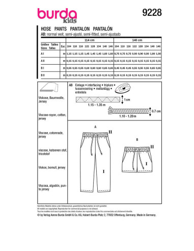 Broekpatroon - Burda 9228