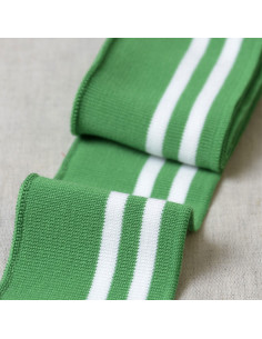 Boordstof polsen en taille - Groen met witte strepen