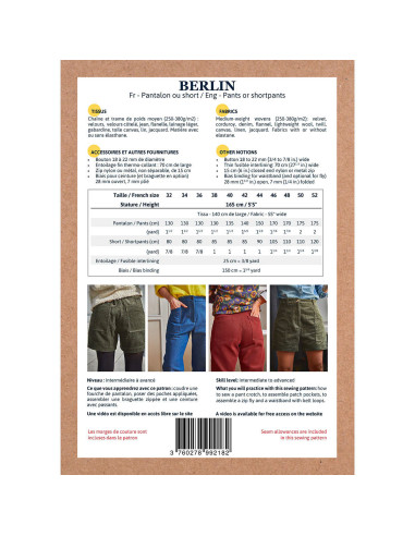 Patroon voor broek en short Berlin - Ikatee