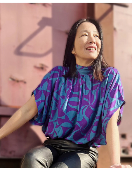 Viscose twill stof Purple retro - My Dress Made