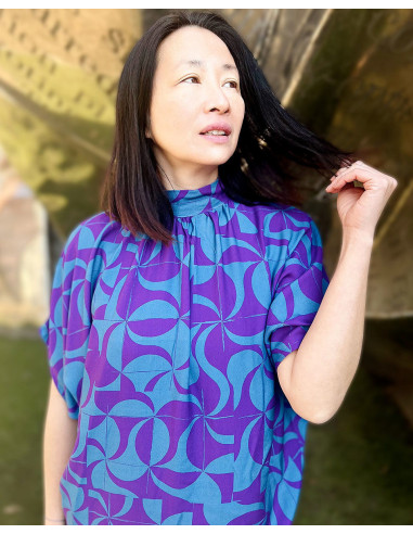 Viscose twill stof Purple retro - My Dress Made