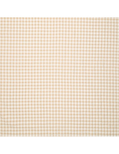 Geruite Seersucker-stof - Beige
