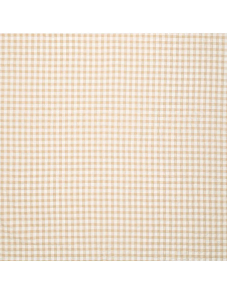 Geruite Seersucker-stof - Beige