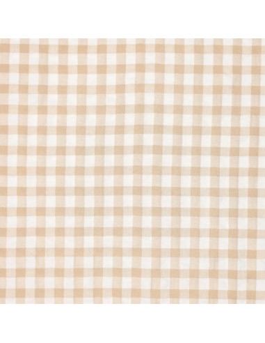 Geruite Seersucker-stof - Beige