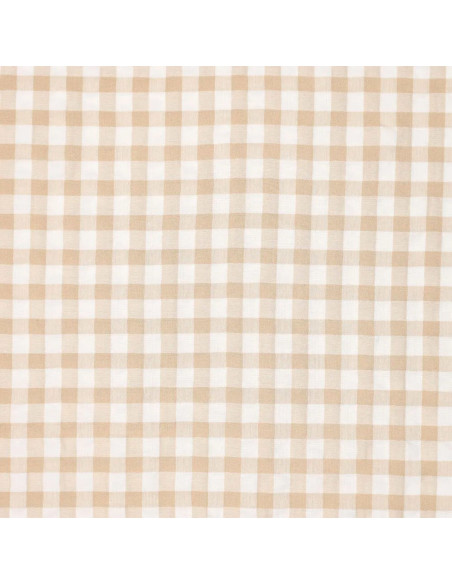 Geruite Seersucker-stof - Beige