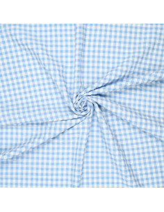 Seersucker geruite stof - Blauw