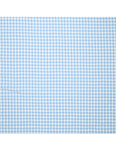 Seersucker geruite stof - Blauw
