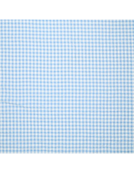 Seersucker geruite stof - Blauw
