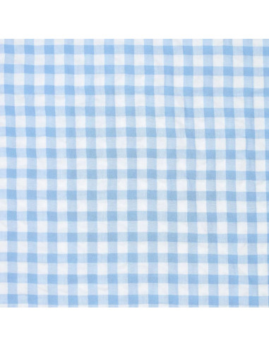 Seersucker geruite stof - Blauw