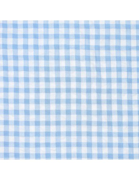 Seersucker geruite stof - Blauw
