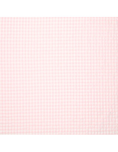 Seersucker geruite stof - Roze