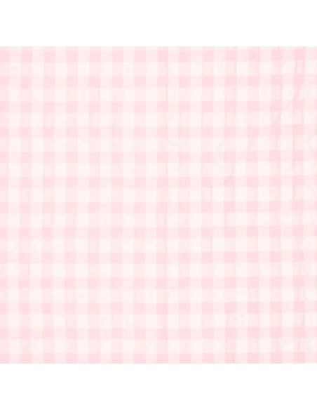 Seersucker geruite stof - Roze