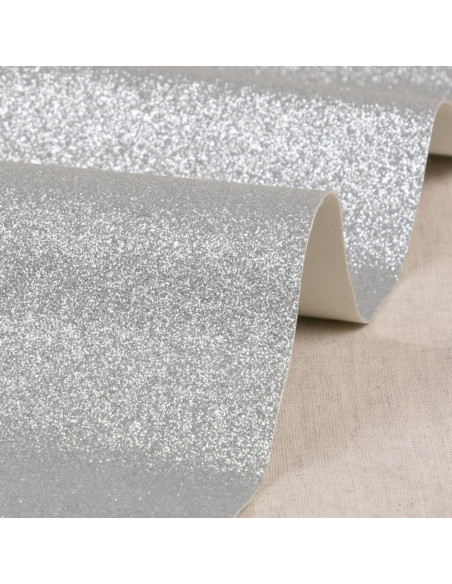 Glittervel 50 x 70 cm - Zilver