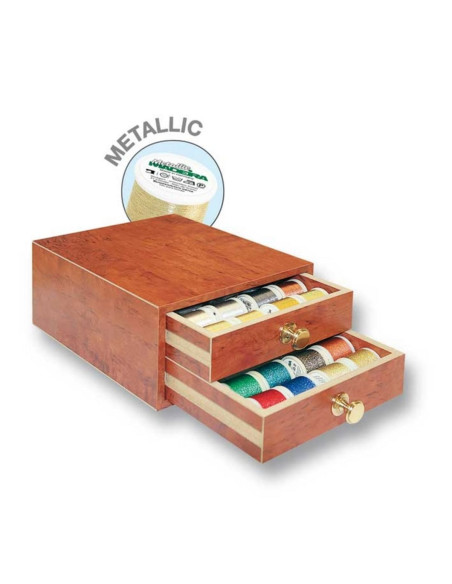Mini doosje met borduurgarens Metallic Madeira 200 m