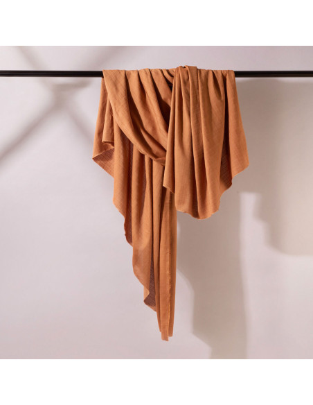 Stof katoen viscose Flake Pecan Pie - Atelier Brunette
