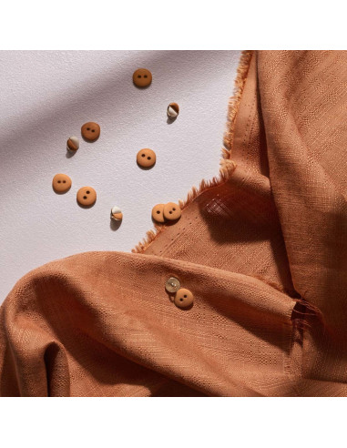Stof katoen viscose Flake Pecan Pie - Atelier Brunette