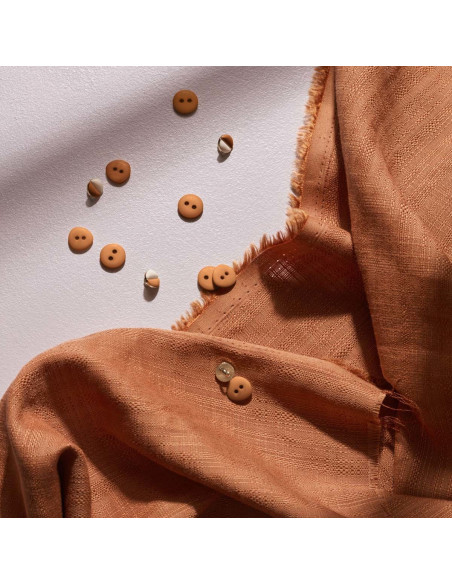 Stof katoen viscose Flake Pecan Pie - Atelier Brunette
