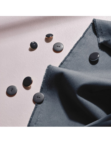 Lichte katoenen gabardine stof Deep Charcoal - Atelier Brunette