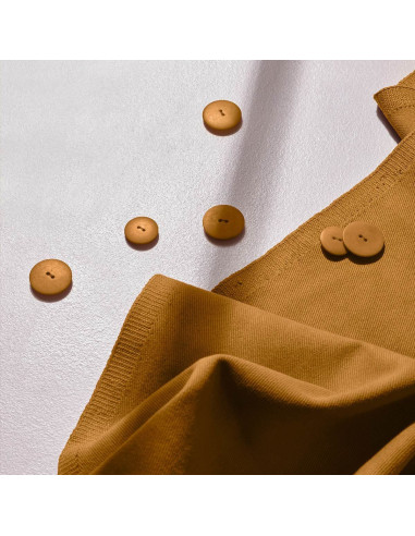 Lichte oker katoenen gabardine stof - Atelier Brunette