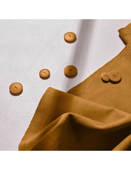 Lichte oker katoenen gabardine stof - Atelier Brunette