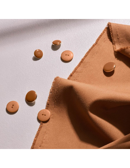 Lichte pecan pie katoenen gabardine stof - Atelier Brunette