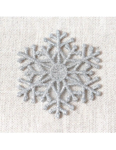 Groot strijkembleem sneeuwvlok - Zilver