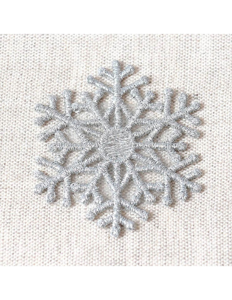 Groot strijkembleem sneeuwvlok - Zilver