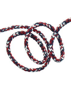 Fantasie sweatkoord - Wit, marineblauw en rood