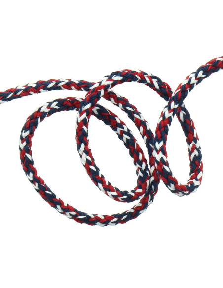 Fantasie sweatkoord - Wit, marineblauw en rood