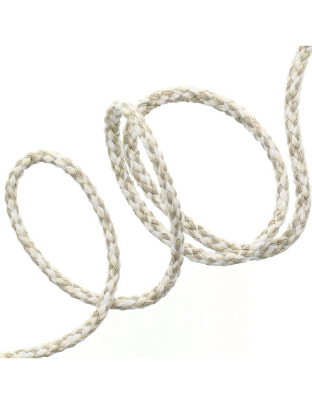 Fantasie sweatkoord - Wit, beige en écru