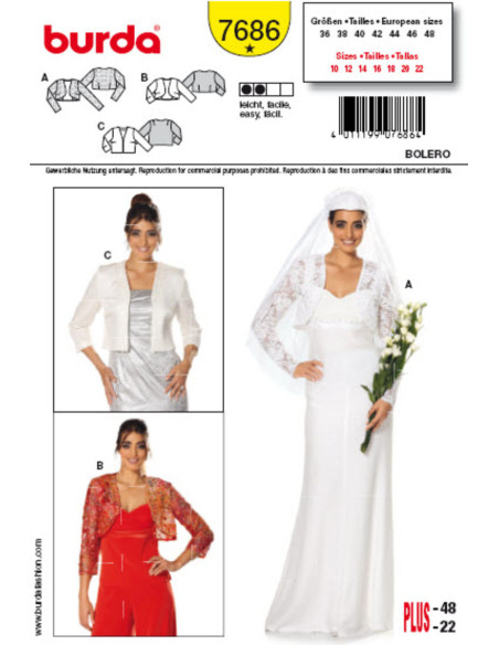 Bolero-patroon - Burda 7686