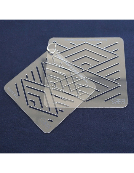 Set van 2 sjablonen voor sashiko stencil - Hishi-Seikaiha