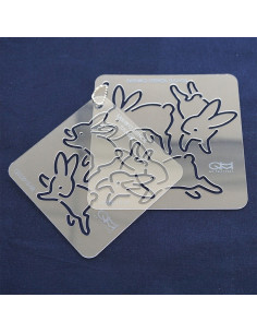 Set van 2 sjablonen voor sashiko stencil - Usagi