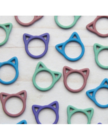Set van 8 gesloten stekenmarkeerders - Gekleurde kat