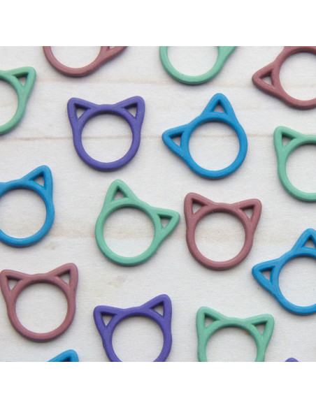 Set van 8 gesloten stekenmarkeerders - Gekleurde kat