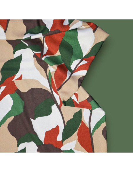 Viscose crêpe stof Bouquet Leia - Kaki