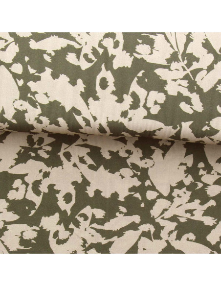 Fantasie viscose stof - Abstract kaki