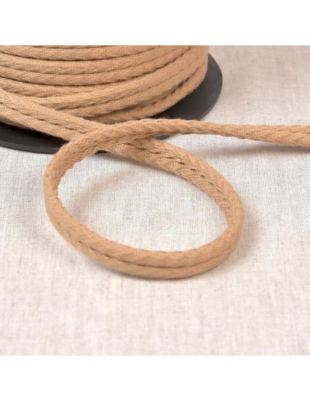Dubbele bieskoord met visgraatmotief - Beige