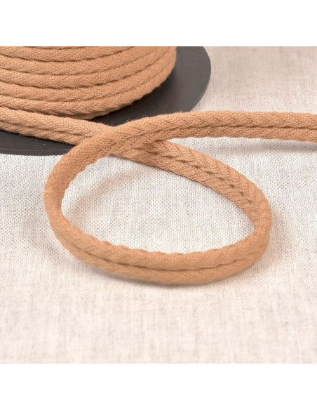 Dubbele bieskoord met chevrons - Donkerbeige