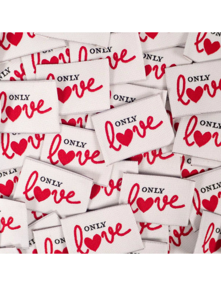Set van 5 geweven labels - Only Love