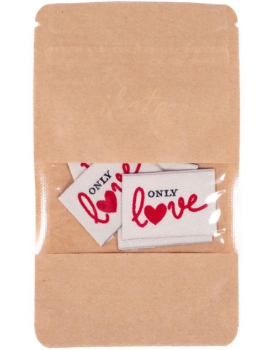 Set van 5 geweven labels - Only Love