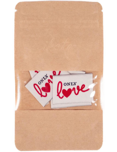 Set van 5 geweven labels - Only Love