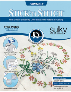 Set van 12 wateroplosbare, zelfklevende en bedrukbare A4 Stick N Stitch Sulky vellen
