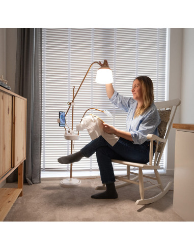 Staande lamp met loep, plateau en telefoonhouder Daylight Anita