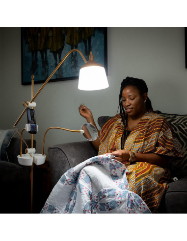 Staande lamp met loep, plateau en telefoonhouder Daylight Anita
