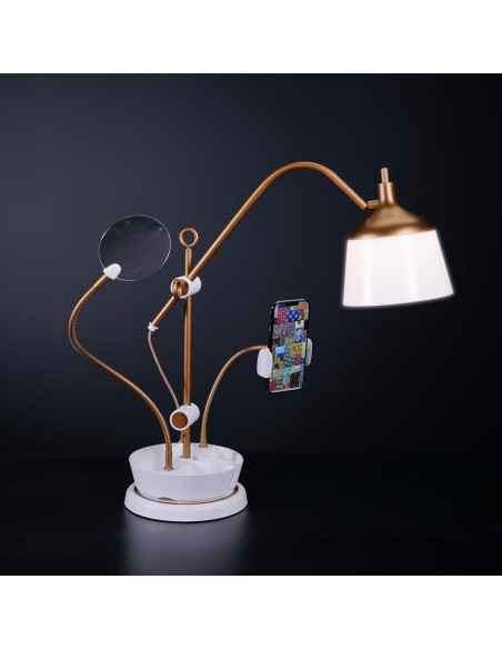 Lamp op tafel met loep, plateau en telefoonhouder Daylight Anita